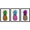 Wallity Súprava obrazov ananás 3 ks 35x50 cm biela
