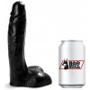 ToyJoy Get Real 6 Inch čierne menšie dildo s prísavkou a semenníkmi 16,5 x 4,3 cm