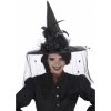 CHAKS Klobúk čarodejnícky so závojíčkom a perím Deluxe