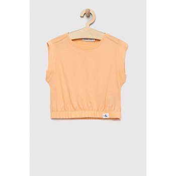 Calvin Klein Jeans detský bavlnený top oranžová