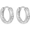 BENETO AGUC3469 - Strieborné náušnice krúžky so zirkónmi