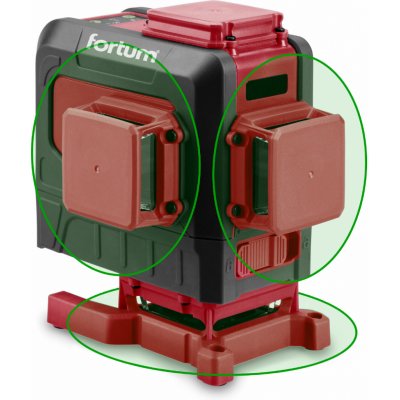 FORTUM 4780216 Laser líniový, krížový samonivelačný, zelený, 3D (3x360°), Li-ion akumulátor, USB nabíjanie