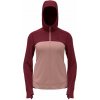 Dámska mikina Odlo, W PERFORMANCE WOOL X-WARM HOODY Lososová,Vínová XS