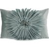 Eurofirany ová obliečka na vankúš FLORES 2, 3D kvet mätový mätová Zamat 30x50 cm