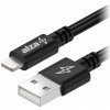 Dátový kábel AlzaPower AluCore Lightning MFi (C189) 0.5m čierny (APW-CBMFI18900B)