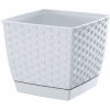 PROSPERPLAST Kvetináč hranatý RATOLLA SQUARE biely 22cm
