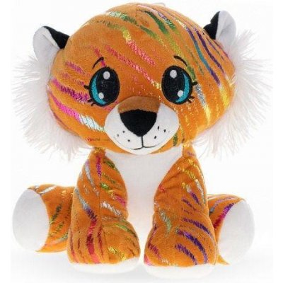 MIKRO - Tiger Star Sparkle plyšový oranžový 16cm sediaci 93972 - Plysová hracka