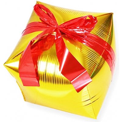 Fóliový balónik zlatý darček 46x46x46cm