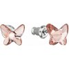 Evolution Group Náušnice s ružovo-oranžovými kryštálmi Swarovski Motýľ 51048.3 rose peach