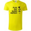 Stolný tenis - eat sleep - Tričko z organickej bavlny - 3XL ( Citrónová )
