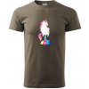 Jednorožec prdí - Klasické pánske tričko vyššej gramáže - 3XL ( Army )