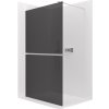 CERANO - Sprchová zástena Walk-in Onyx Round Ľ/P - 8 mm - guľatá vzpera + polička/držiak na uteráky - chróm, grafitové sklo - 40x200 cm