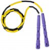 Korálkové Katana Rope - švihadlo pre začiatočníkov, nastaviteľná dĺžka, vhodné na chudnutie. Vyber farbu rukovätí:: Fialové, Vyber farbu korálikov: Žlto/čierna Švihadlo s korálkami ti pomôže schudnúť,
