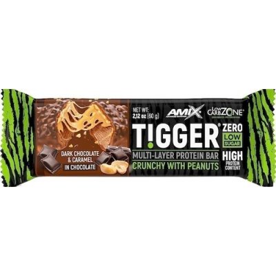 Amix Nutrition Amix Tigger Zero bar 60 g - Tmavá čokoláda/karamel