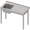 STALGAST Stôl s umývadlom s jednou misou vľavo bez police, 1400x700x850 mm | STALGAST, 983837140