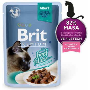 BRIT cat FILLETS šťava hovädzie 24 x 85 g