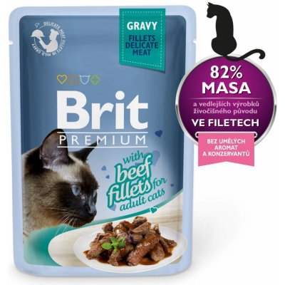 BRIT cat FILLETS šťava hovädzie 24 x 85 g