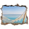 Nálepka fototapeta 3D výhled Hojdacia sieť pri mori 95x64 cm