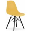 Jedálenská škandinávska stolička SUPPLIES OSAKA – žltá s čiernymi nohami