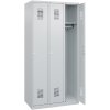 Šatňová skriňa Basis C+P, 3 oddelenia, 900 x 500 x 1850 mm, sivé dvere