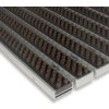 hnedá hliníková čistiace kefová vonkajšie vstupná rohož Alu Super - 60 x 90 x 1,7 cm