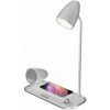 Tellur Nostalgia stolní lampa s bezdrátovou nabíječkou 15W, a Bluetooth reproduktorem 5W, bílá