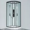GLASS 90x90x225 Čierny Masážny sprchový box štvrťkruhový