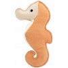 Mořský koník, 23 cm, robustní kožená hračka / aport, HIPHOP DOG, krémová/hořčicová
