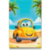 Vymalujsisam.sk Diamantové maľovanie - Žlté auto na pláži Veľkosť: 20x30cm, Rám: Na plastovej doske, Diamanty: Okrúhle
