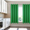 Krátky jednofarebný záves - Zelený Uchytenie závesu: Dekoračné krúžky