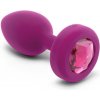 Análny kolík Vibrating Jewel Plug S/M Fuchsia b-Vibe