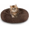 Yakimz Dog Bed Cuddle Bed LUXURY Sleeping Place Dog Pillow Plyš Cat Bed Hnedá 60cm
