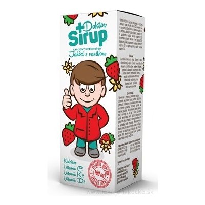 Doktor Sirup kalciový sirup s príchuťou Jahôd s vanilkou 1x100 ml