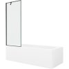 Mexen Vega obdĺžniková vaňa 150 x 70 cm s obkladom a 1-krídlovou sprchovou zástenou 70 cm, Čierny vzor - 550115070X9507007070