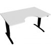 Hobis Pracovný stôl Motion Ergo, ZO, 3S, 140x61-128,x90 cm, biela/čierna
