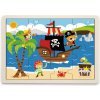 Drevené puzzle pre deti BABU Piráti s pokladom 16 dielikov