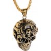 Pánsky Náhrdelník Lebka Zlatá HR20474