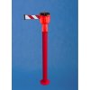 EXPOINT 63F9TOPRW Červený vymedzovací stĺpik do podlaží s pásom 9 m