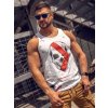 Biele pánske tank top tričko boxerského strihu s potlačou Bolf 14847A
