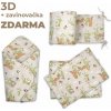 3D Mantinel s obliečkami + zavinovačka zadarmo, Veveričky, béžová, sivá