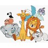 Maľovanie podľa čísel Žirafa, slon, lev, koala, tukan a ďalšie zvieratká, 80x100 cm, bez rámu a bez vypnutia plátna (6044602)