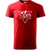 Cyklo trojuholník - Klasické pánske tričko vyššej gramáže - 4XL ( Červená )