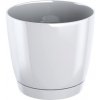 PlasticFuture Kvetináč Coubi Round s miskou biely, 28 cm