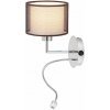 Rabalux 2629 LED nástenné svietidlo Anastasia 1x60W + LED 1W | E27 | 85lm | 4000K - hnedá, chróm