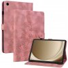 Knižkové puzdro Embossing Pattern Ľalia ružové – Samsung Galaxy Tab A9+ / A11+