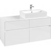 VILLEROY & BOCH Collaro závesná skrinka pod umývadlo na dosku (umývadlo vpravo), 4 zásuvky, 1200 x 500 x 548 mm, Glossy White, C13000DH