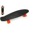 Teddies Skateboard - pennyboard 60cm, nosnosť 90kg, kovové osi, čierna farba, oranžová kolesa