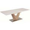 Kondela DURMAN DS/BI 0000183937 - jedálenský stôl 160-220x90x75 cm, dub sonoma / biela extra vysoký lesk