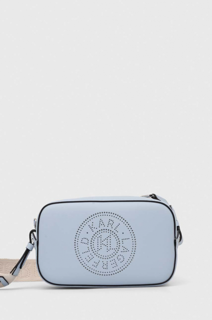Karl Lagerfeld kožená kabelka 241W3029 modrá