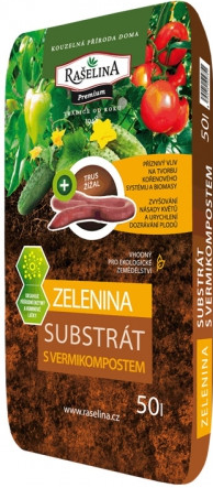 RAŠELINA SOBĚSLAV Substrát PREMIUM s vermikompost pre zeleninu 50 l